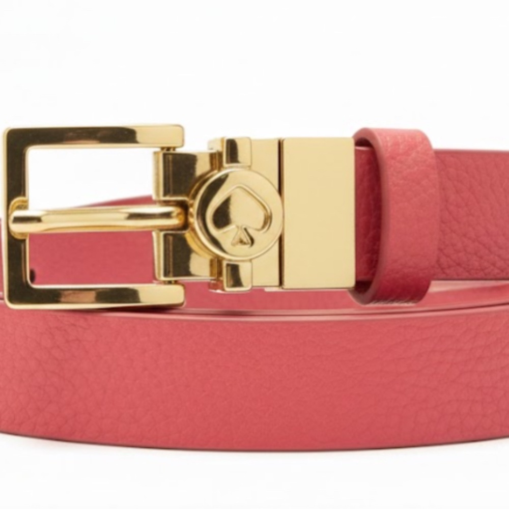 Kate Spade New York Women's Reversible Spade Buckle Leather Belt